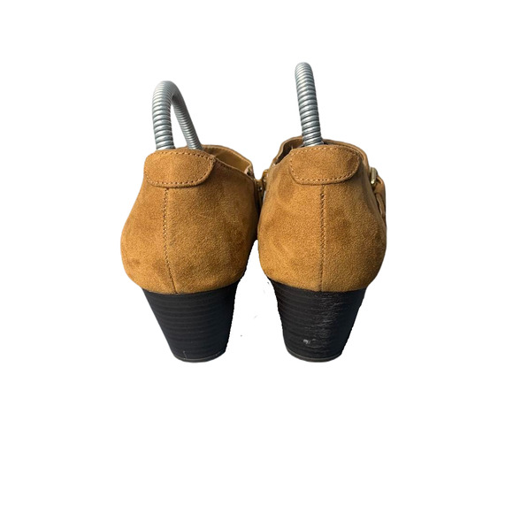 American Eagle Outfitters Womens Tan Suede Ankle Boots Size 9 With Buckle - Picture 3 of 8